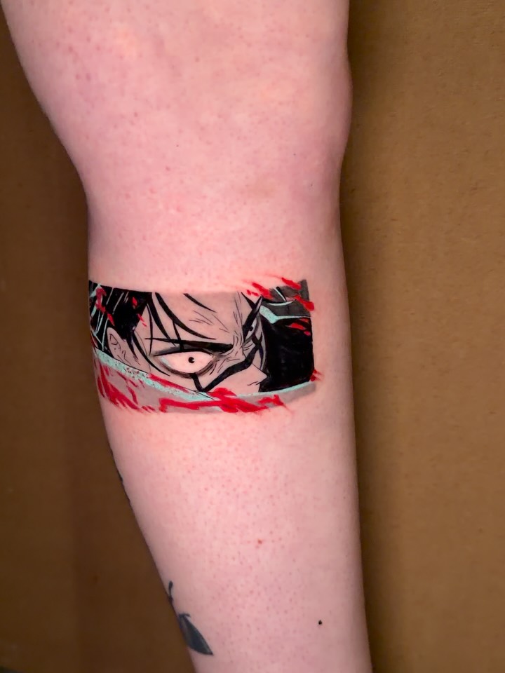 Tattoo work by Jeorge at Unscripted Ink NYC — Anime · Cyber Sigil · Black & Grey — portfolio image 6