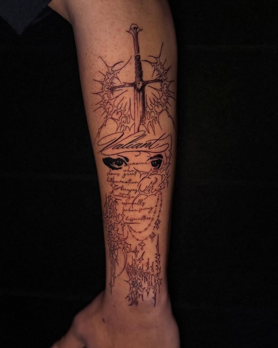 Tattoo work by Jeorge at Unscripted Ink NYC — Anime · Cyber Sigil · Black & Grey — portfolio image 7