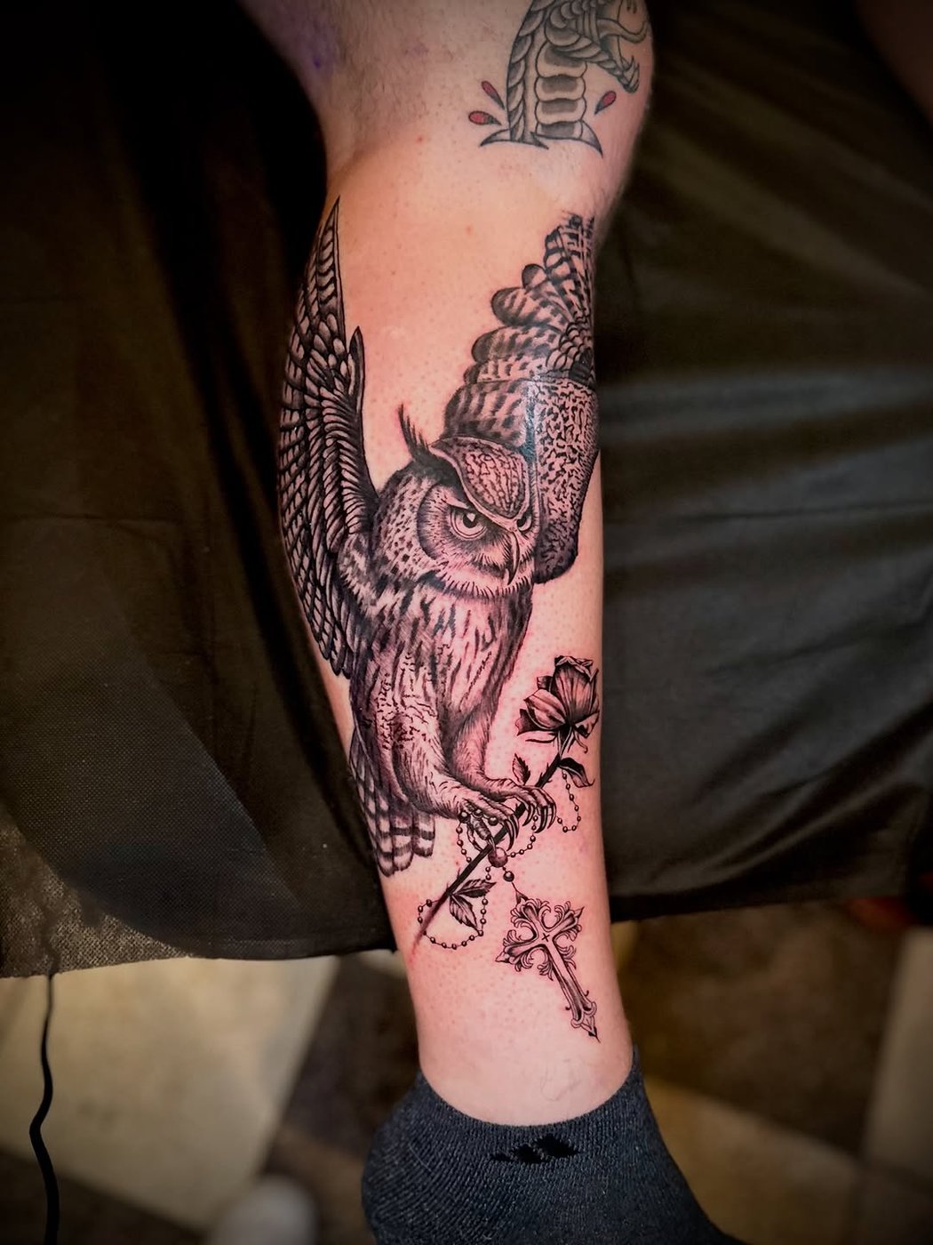 Tattoo work by Saint at Unscripted Ink NYC — Black & Grey · Fine Line · Realism — portfolio image 2