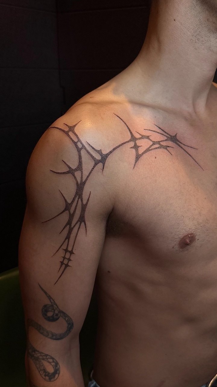 Tattoo work by Trey at Unscripted Ink NYC — Blackwork · Neo-Tribal · Traditional — portfolio image 1